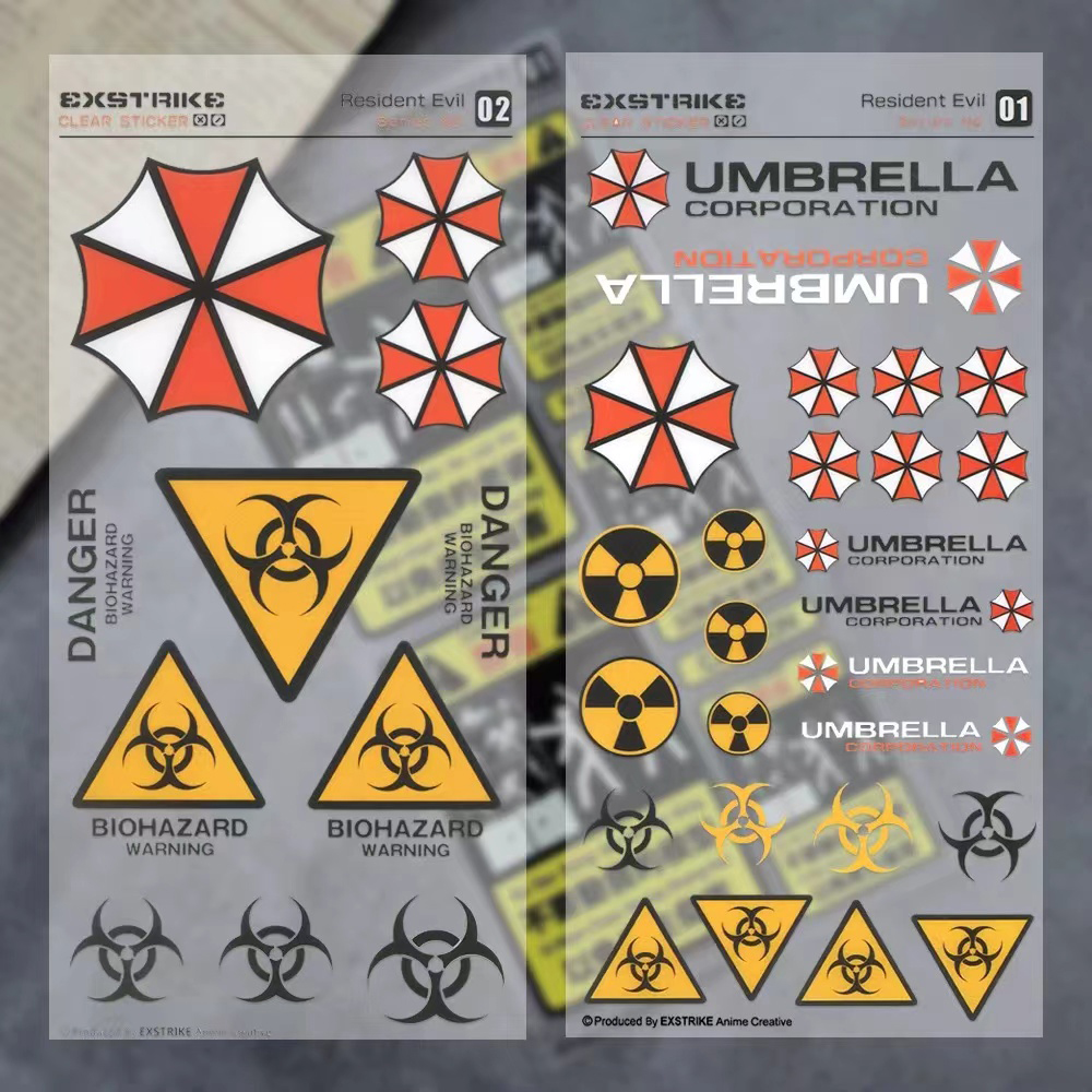 Motorcycle Gear Helmets - Resident Evil Umbrella Logo Reflective Transparent