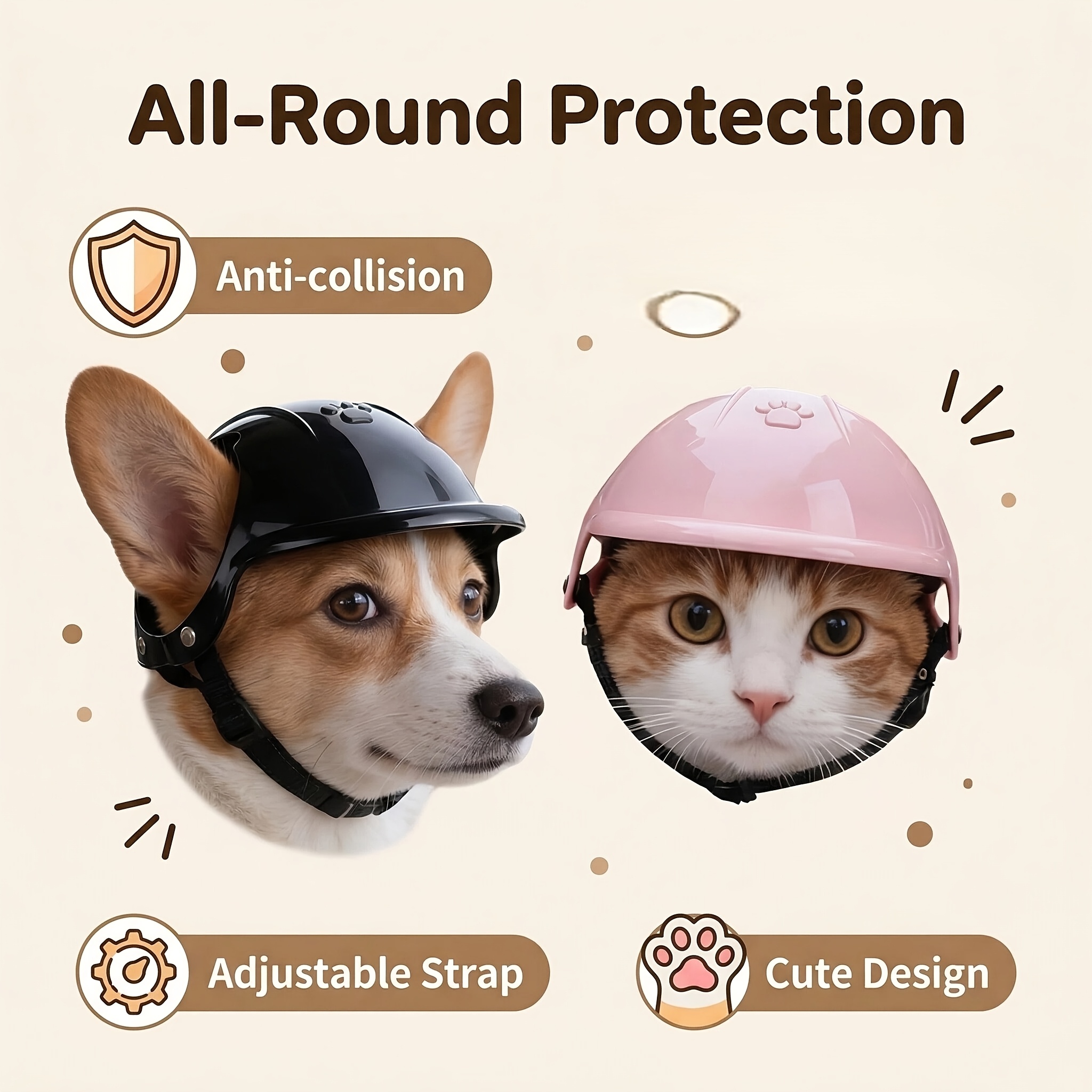 Pet Head Ears Helmet Hat, Moto - đánh giá và giá Motorcycle Gear For Dogs